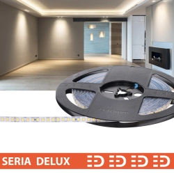 Taśma LED PL Delux Low Brightness | Neutralna biała 4000K | 24V | 160 LED/m | 450lm/m | SMD2835 | Rolka 10m | 7 lat gwarancji