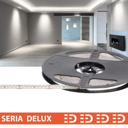 Taśma LED PL Delux Low Brightness | Zimna biała 6500K | 24V | 160 LED/m | 450lm/m | SMD2835 | Rolka 10m | 7 lat gwarancji