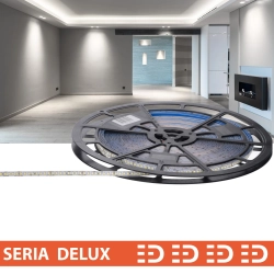 Taśma LED Delux LB 24V 160led/m SMD2835  3.2W/m 6500K IP20 450lm/m 8mm CRI80 PL7Y 50m