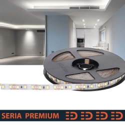 Taśma LED Premium 12V 120led/m SMD2835  9.6W/m 6500K IP20 1000lm/m 8mm CRI80 PL5Y 100m