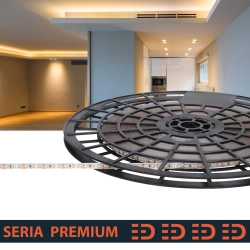 Taśma LED Premium CRI90 | Ciepła biała 3000K | 12V | 120 LED/m | SMD2835 | Rolka 100m | 5 lat gwarancji