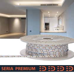 Taśma LED Premium 12V 120led/m SMD2835  10.8W/m 4000K IP20 1000lm/m 8mm CRI80 PL5Y 1m