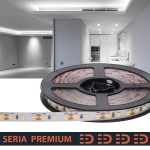 Taśma LED Premium 12V 120led/m SMD2835    9.6W/m 10000K IP20 1000lm/m 8mm CRI80 PL5Y 5m