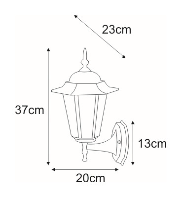 Kinkiet K-5009A UP CZARNY z serii STANDARD