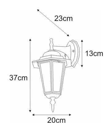 Kinkiet K-5009A DOWN CZARNY z serii STANDARD