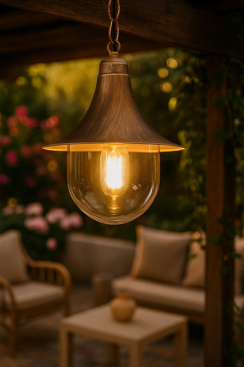 Lampa ogrodowa wisząca K-8126 CZARNY/ZŁOTY z serii BOSTON