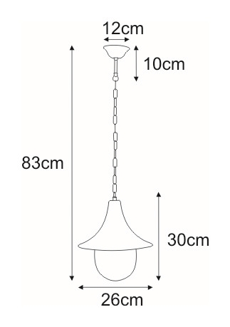 Lampa ogrodowa wisząca K-8126 CZARNY/ZŁOTY z serii BOSTON