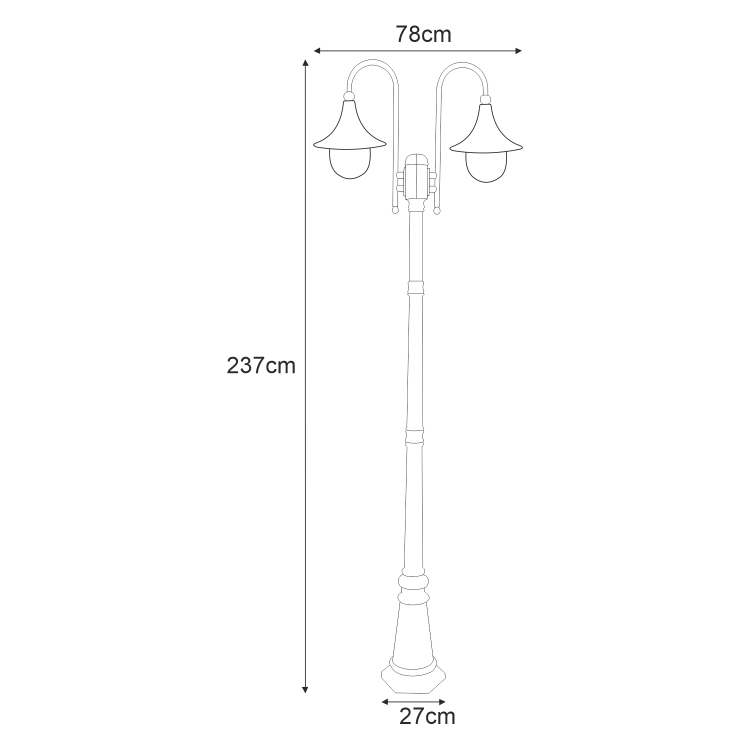 Lampa ogrodowa stojąca K-8127 CZARNY/ZŁOTY z serii BOSTON