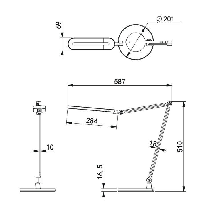 Lampka biurkowa K-BL1221 SREBRNY z serii ALETTE