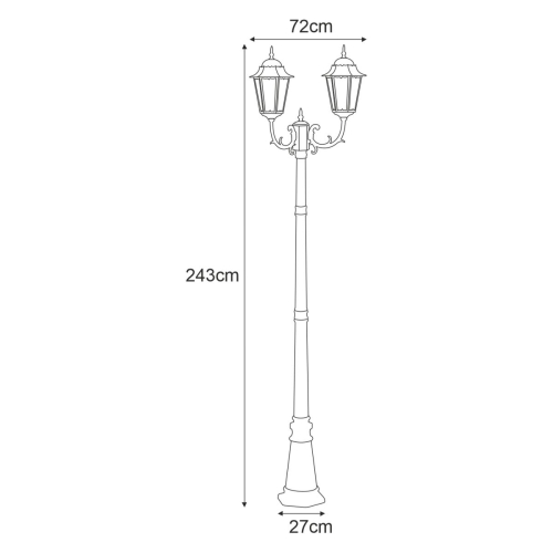 Lampa ogrodowa stojąca K-7006A2/2 CZARNY z serii LOZANA