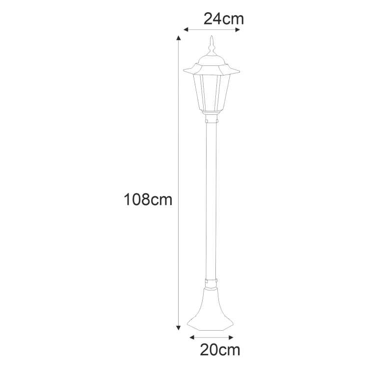 Lampa ogrodowa stojąca K-6009B CZARNY z serii STANDARD