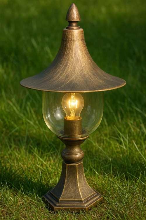 Lampa ogrodowa stojąca K-8128 CZARNY/ZŁOTY z serii BOSTON