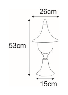 Lampa ogrodowa stojąca K-8128 CZARNY/ZŁOTY z serii BOSTON