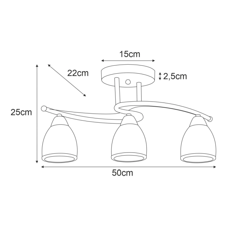 Lampa sufitowa K-JSL-8090/3 CHR z serii SAMIRA