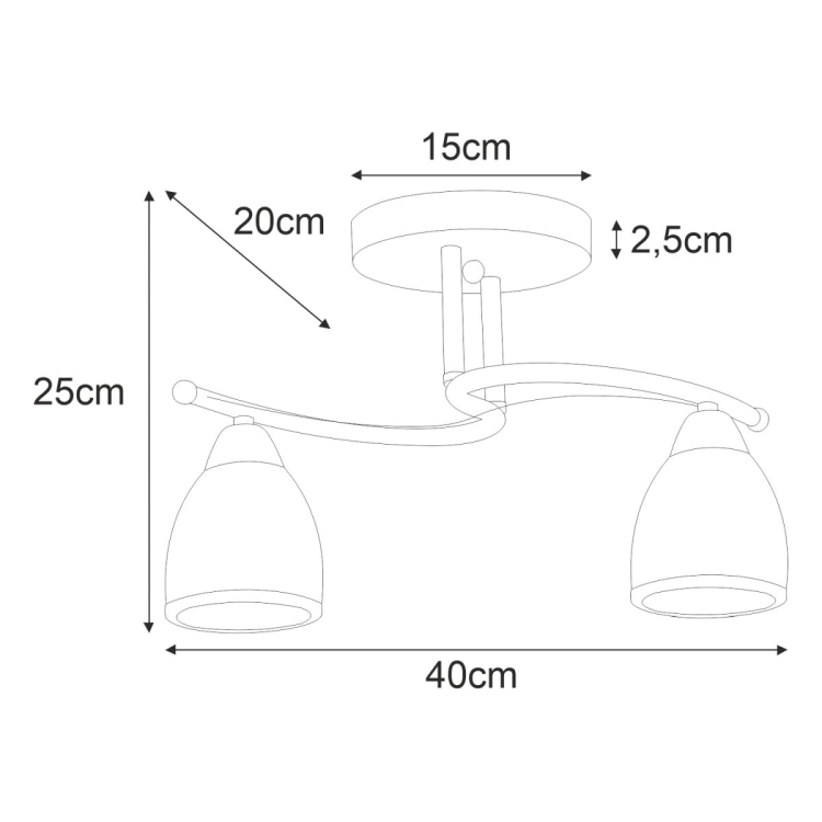 Lampa sufitowa K-JSL-8090/2 CHR z serii SAMIRA