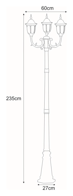 Lampa ogrodowa stojąca K-7007A2/3N CZARNY z serii VASCO
