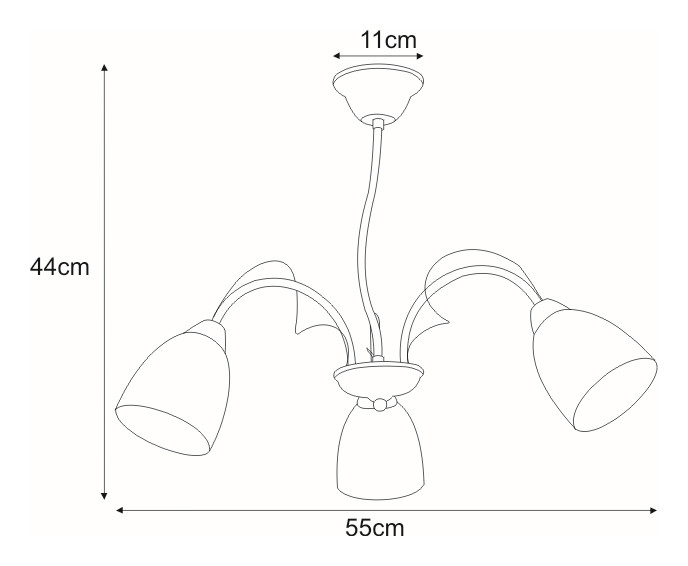 Lampa sufitowa K-JSL-6218/3 CHR z serii ARON