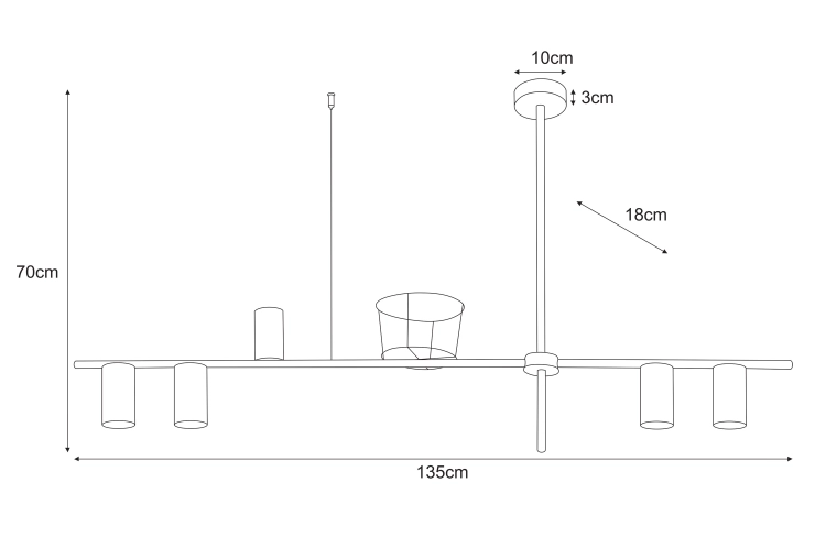 Lampa sufitowa K-4757 z serii ROCCO