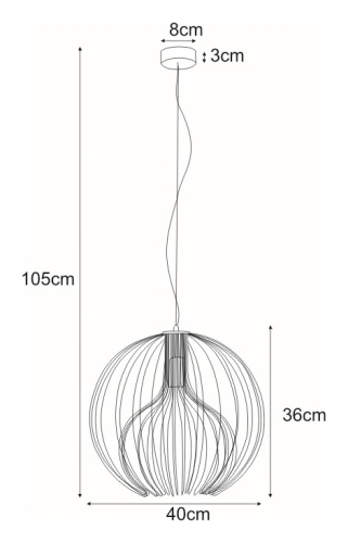 Lampa wisząca K-3405 CZARNY z serii TORI