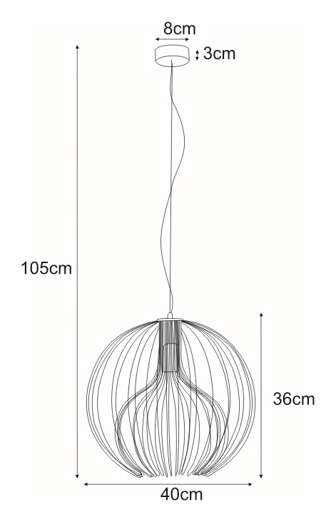 Lampa wisząca K-3405 CZARNY z serii TORI