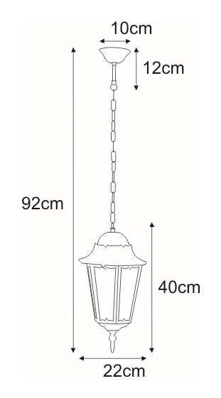 Lampa ogrodowa wisząca K-5006H CZARNY z serii LOZANA
