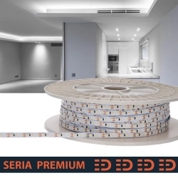 Taśma LED Premium 12V 120led/m SMD2835    9.6W/m 10000K IP20 1000lm/m 8mm PL5Y 100m