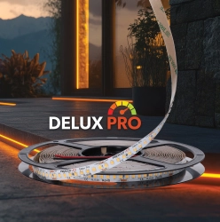 Polska taśma LED Delux Pro 24V 180LED | Biała ciepła 3000K  | 1800lm/m |  SMD2835 | Rolka 10m | 7 lat gwarancji