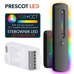 Sterownik LED RGBCCT 12A touch RF         komplet z pilotem czarnym 5-24V Prescot