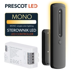 Sterownik LED MONO 12A touch RF komplet   z pilotem czarnym 5-24V Prescot