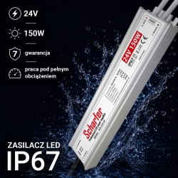 Zasilacz led hermetyczny 24V 150W         Scharfer 7Y