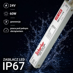 Zasilacz led hermetyczny 24V   60W        Scharfer 7Y
