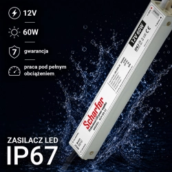 Zasilacz led hermetyczny 12V   60W        Scharfer 7Y