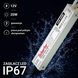 Zasilacz led hermetyczny 12V   20W        Scharfer 7Y
