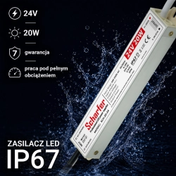 Zasilacz led hermetyczny 24V   20W        Scharfer 7Y