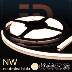 Taśma LED Premium 24V 320led/m WCOB       10W/m 4000K IP62 1450lm/m 8mm CRI90 5Y 5m