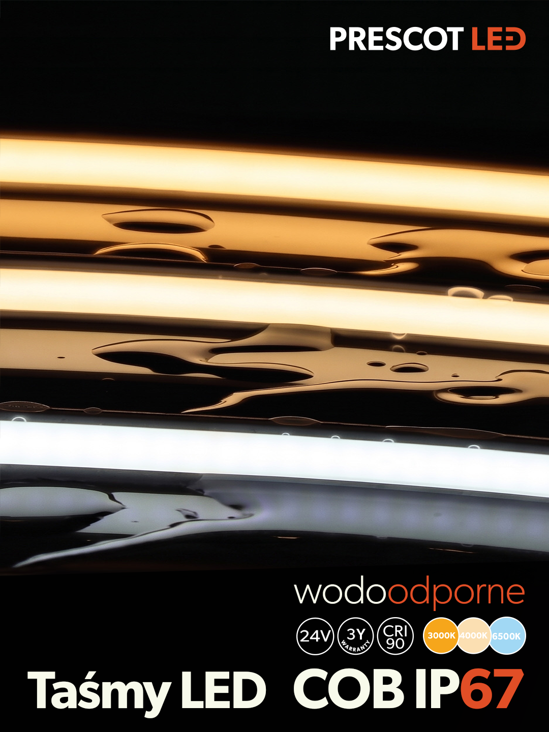 Taśmy led cob ip67