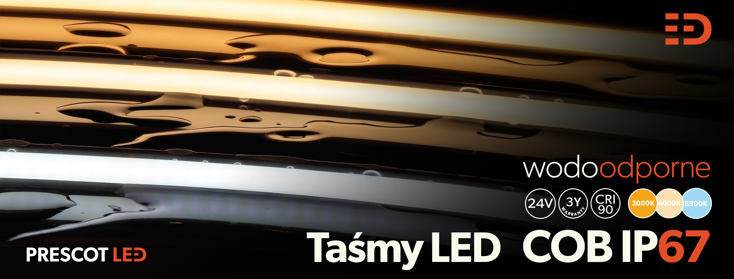 Taśmy led cob ip67